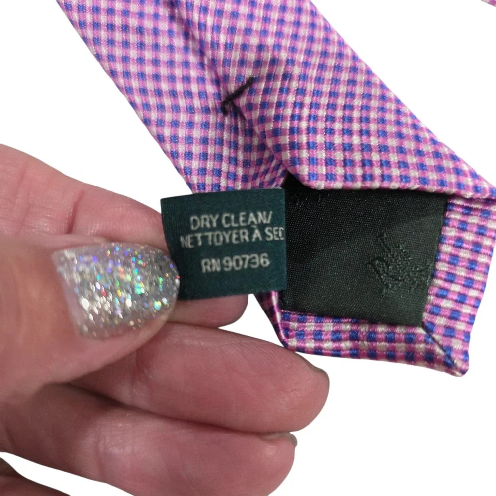 Lauren Ralph Lauren Mens Necktie Purple Silk Argyle Diamond‎ Short Designer Suit